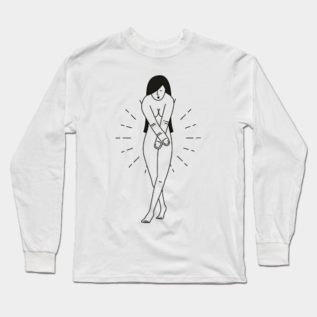 Love being nude - Cross Finger Long Sleeve T-Shirt by diardo